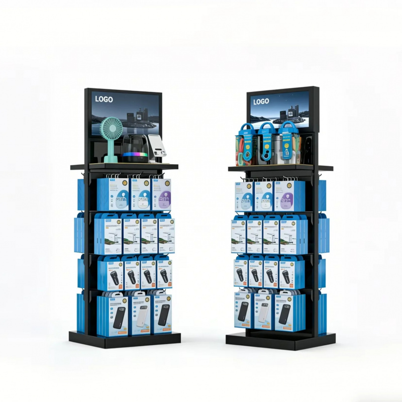 custom.Price Double-sided Meta - Phone Accessories Rack Display ulasan dan harga