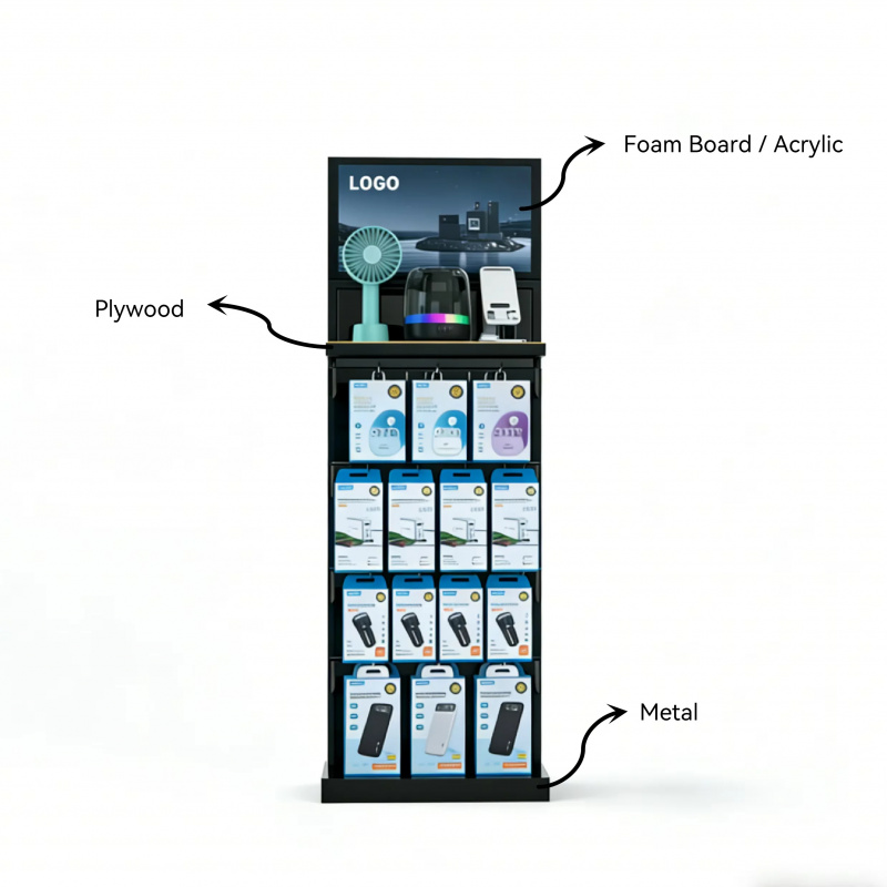 custom.Price Double-sided Meta - Phone Accessories Rack Display ulasan dan harga