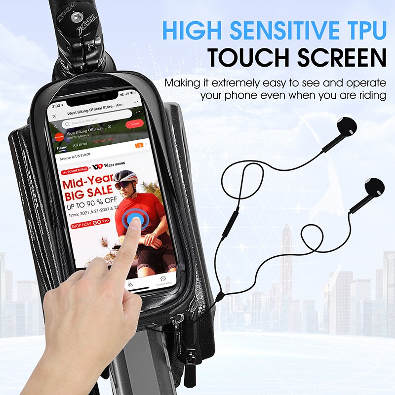 WEST BIKING Bicycle Top Tube B - Youtube Phone Accessories ulasan dan harga
