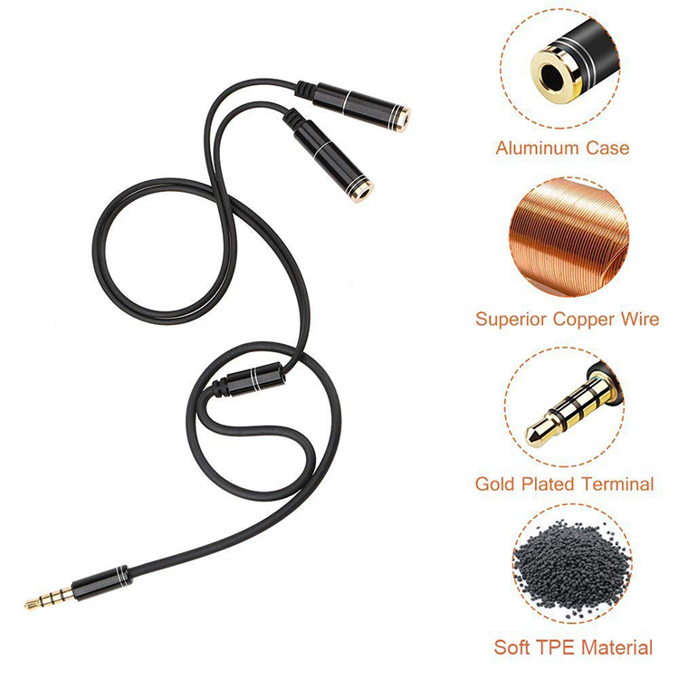3.5mm Mic Y Mobile Audio Split - Earphone Splitter Jack ulasan dan harga