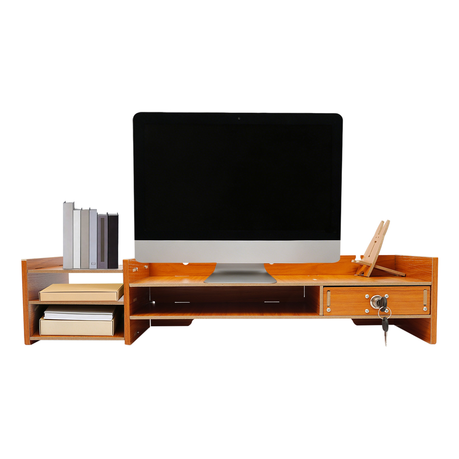 Mdf Ergonomic Monitor Stand Ri - Phone Accessories Cabinet ulasan dan harga